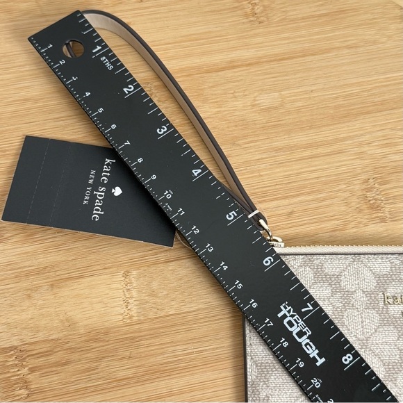 Kate Spade Lucy Small Zip Wristlet – Spade Flower Dark Beige KH614 - Picture 8 of 8